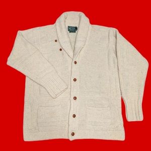 Vtg polo country RL 100% wool hand knit Aztec cardigan - Rare